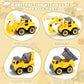 OENUX Play Sand Construction Set, Beach Building Castle Kit w/ 2.2lbs Play Sand, 4 Take Apart Construction Trucks Toys and Signs
