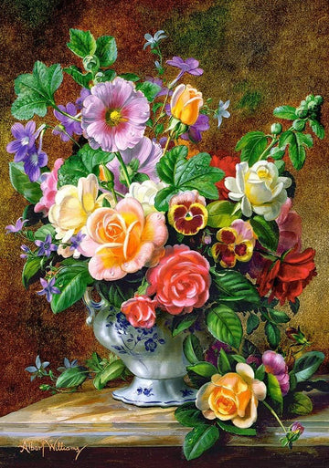 CASTORLAND 500 Piece Jigsaw Puzzle  Flowers in a Vase  Flower and Plants Puzzle  Albert Williams  Painting Puzzle  mature-themed Puzzles  Castorland B-52868
