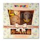 Bhupadh Newborn Gift Box Elephant Collection (012 Months) | 3In1 Set With Crochet Rattle, Wooden Dumbbell Ring Rattle & Eleph