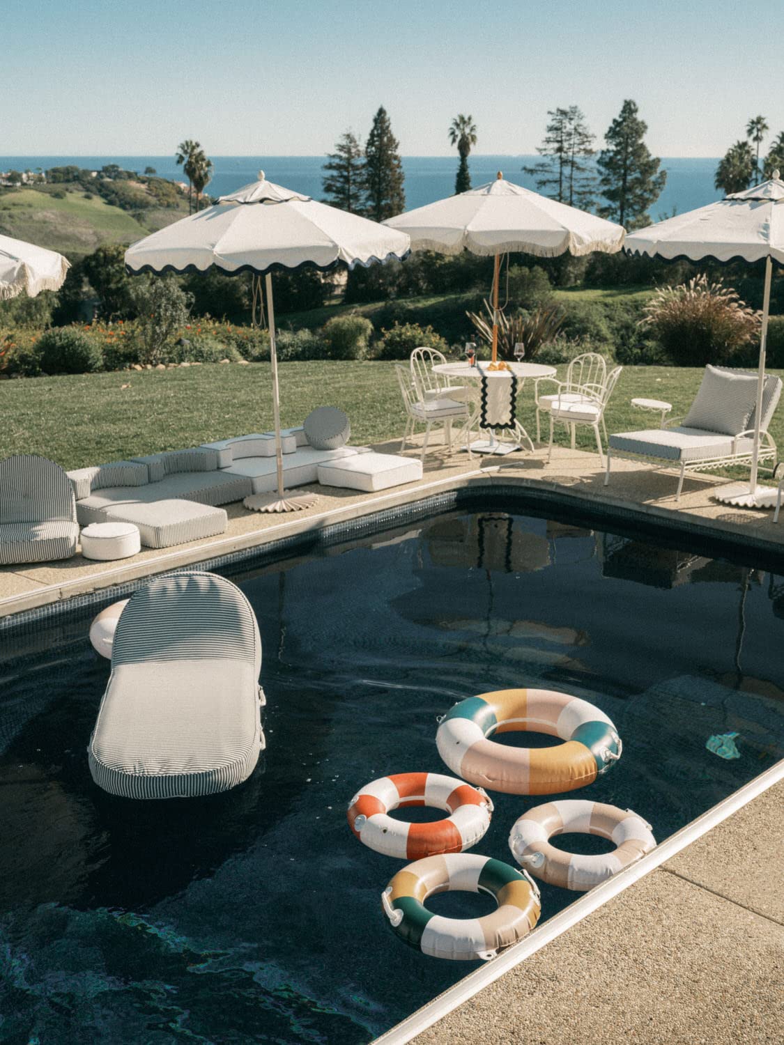 Business & Pleasure Co. Classic Pool Float - Vintage Inflatable Pool Ring For Kids - Dusty Pink - S/M
