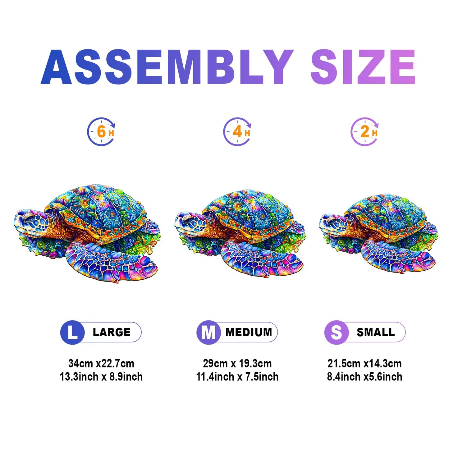 Wooden Turtle Puzzles - Unique Shaped Wooden Jigsaw Puzzles For Adults And Kids - Fantasy Turtle Wooden Puzzles - Christmas Birt