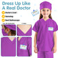 Riorand Doctor Costume For Kids,Toddler Nurse Scrubs Career Day Costume Halloween Dress Up Cosplay For Boys Girls 3-11 Years (Pu