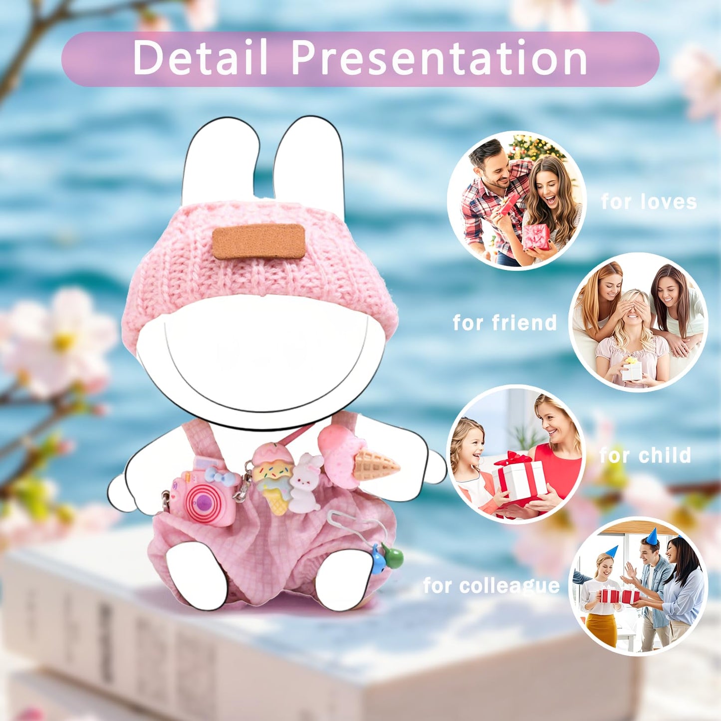 17cm Doll Clothes Set (no Doll) - enhanced Fashion Dresses with Accessories  3 Piece Set(Hat+Jumpsuit+Small Camera)  Cute Clothes for Dress up Unique Style (Purple)