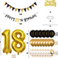 Jobkoo 18Th Birthday Decorations, Black Gold 18Th Birthday Party Decoration For Boys Girls Golden Black 18Th Birthday Balloons C