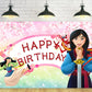 Pink Backdrop for Princess Birthday Party Decorations Mulan Background for Baby Shower Party Cake Table Decorations Supplies Mul