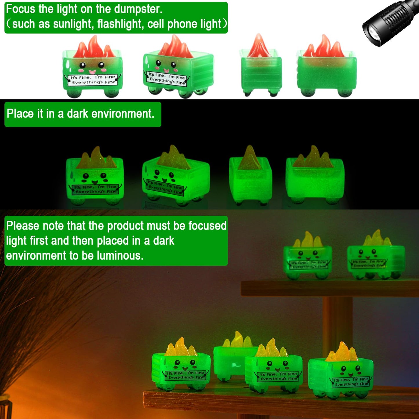 CroBlissful 80 Set Employee Appreciation Gifts Bulk Valentines Emotional Support Resin Luminous Dumpster Ornament Thank You Gift