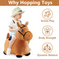 iPlay, iLearn Bouncy Pals Brown Hopping Horse Plush Toy, Medium Inflatable Ride-On Bouncer for Toddlers 18-36 Months
