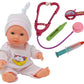 10  Baby Doll Doctor Set for Kids- Toy Nurse Kit for Toddler, Little Girl - Playset Pack with Checkup Accessories & Newborn Doll