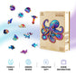 Jigfoxy Wooden Puzzles for mature-themeds  Octopus Wood Puzzles mature-themed  Unique Animal Shape Wooden Jigsaw Puzzles for mature-themeds  Birthday Gifts for Puzzle Lovers  Family (S-8.5 * 8.4in-100pcs)