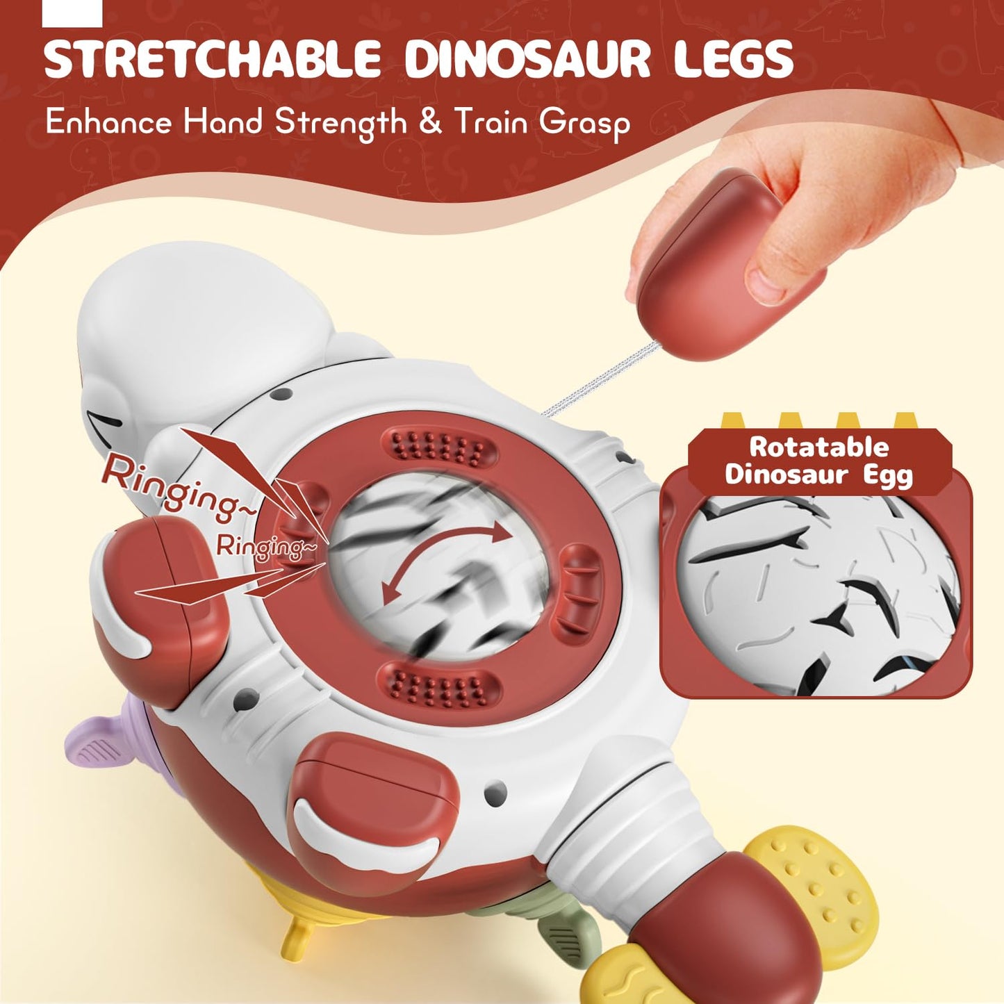 Lehoo Castle Montessori Toys For 1 Year Old Boy Girl, Baby Toys For One Year Old Boy Birthday Gift, 12 Months Sensory Dinosaur Travel Toys Educational Developmental Toys Age 1 Stocking Stuffers (Red)
