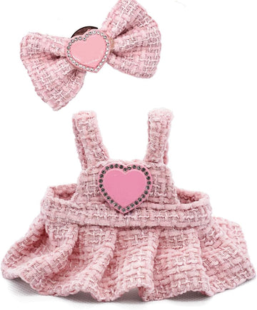 Clothes for(NO Doll)  15cm/17cm Doll Accessories Suit  ute Miniature Fashion Accessories - Pink Heart enhanced Outfit  Play & Collector(Pink - Sweater  S)