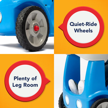 Simplay3 Roll And Stroll Quiet Ride-On Toddler Toy Push Car, With Seatbelt, For Toddlers Ages 1.5-4 Yrs., Blue