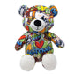 Plushology I Love California Graffiti Teddy Bear Eco Friendly Stuffed Animal; Cuddly Soft Velboa Plush Animal for Kids 3 Years Old to mature-themeds; Child-Safe Embroidered Face Details (10 Tall When Seated)