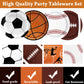 Sports Birthday Party Decorations 80Pcs Sports Party Plates And Napkins Baseball Football Soccer Basketball Rugby Disposable Pap