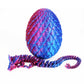 Dragon Egg 3D Printed Dragon Fidget Toys For Adults,Posable Flexible Crystal Dinosaur 3D Printed Articulated Dragon Christmas Toys Gifts For Autism/Ad (Laser Purple)