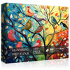 Bird Puzzles for Adults 1000 Pieces, PICKFORU Bird Tree of Life Puzzle Art Painting, Colorful Gradient Puzzle Animals, Hard Diff