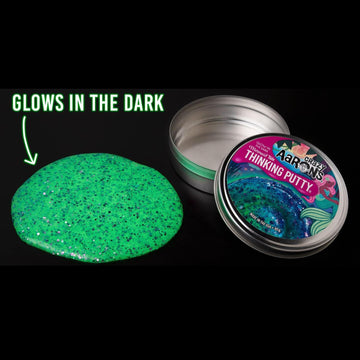 Crazy Aaron'S - Mermaid Tale - Color Changing Putty - Glowbright Collection - 4' Tin Thinking Putty - Never Dries Out