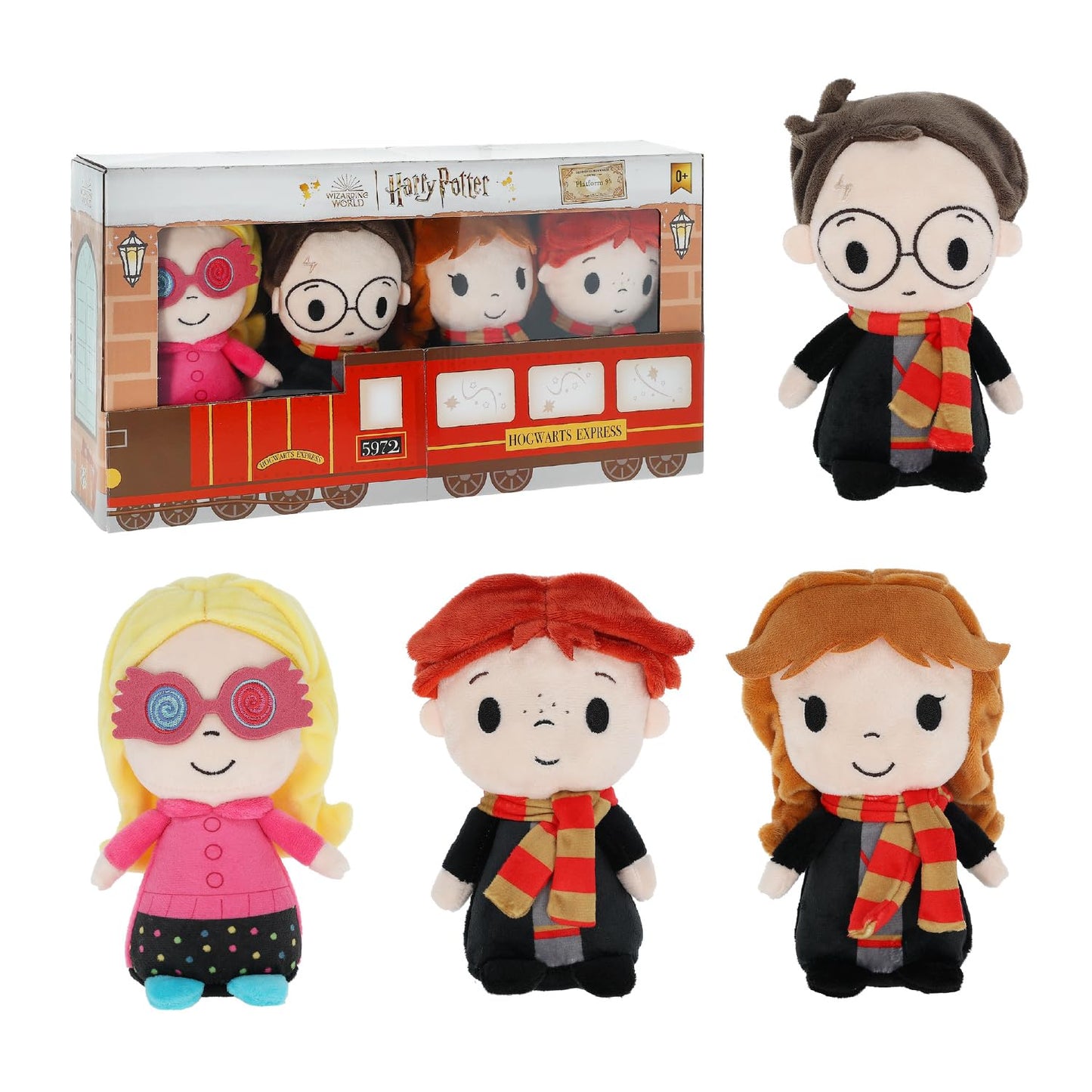 Harry Potter Toys Ron Weasley Hermione Granger Luna Lovegood, Hogwarts Harry Potter Plush Set, Harry Potter Stuffed Animal Collection Kids Preferred