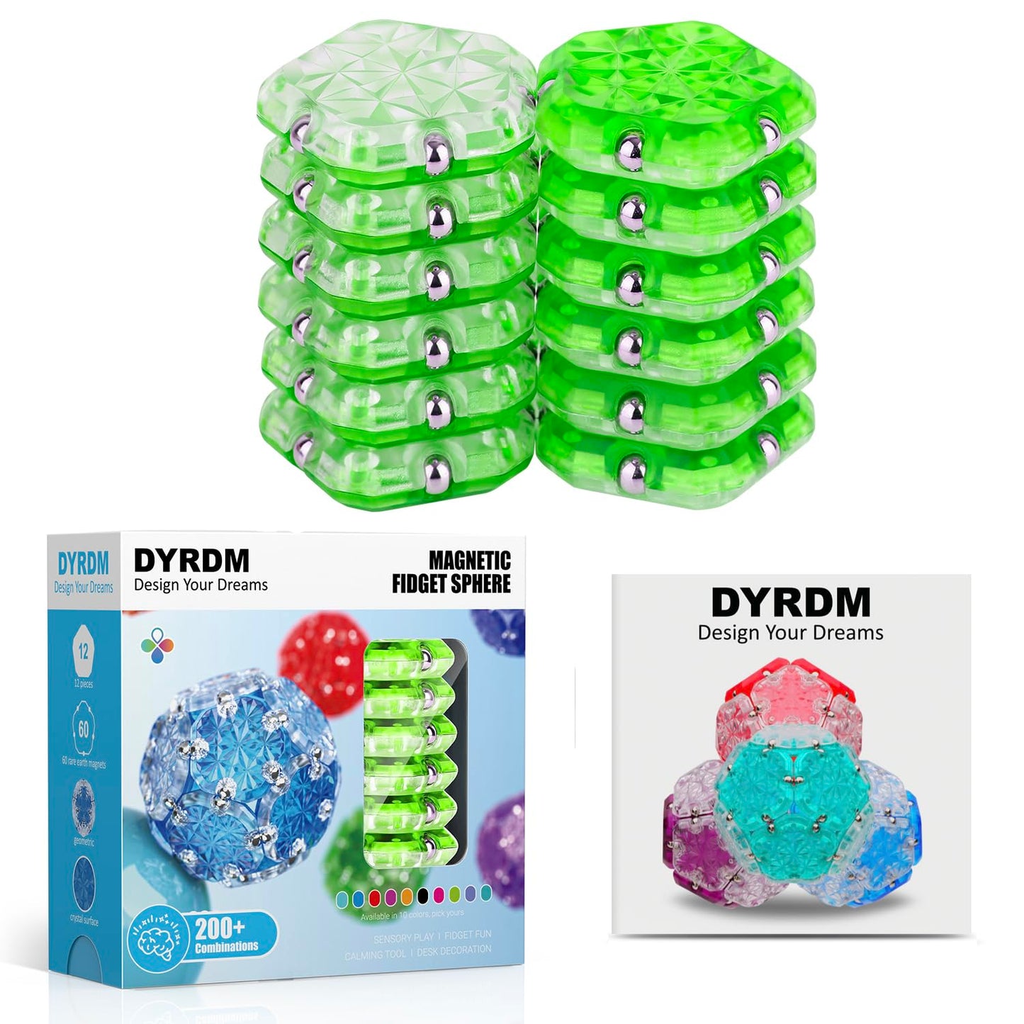Dyrdm Magnetic Fidget Sphere 12 Pcs, Magnetic Fidget Toy, Desk Toys For Office And Stress Relief & Anxiety For Adults, Magnets S