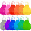 BOUBONI Kids Painting Aprons 24 Pieces 12 Colors Kids Art Aprons with 2 Roomy Pockets Kids Aprons for Art Painting Activity Kitc