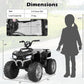 Coszton Atv For Kids, 24V Battery Powered Electric Atv Quad W/Soft Start, Wireless Connection, Music, Radio, Treaded Tires, Led Lights, Kids Ride-On Atv Kids 4-Wheeler For 3-8 Boys & Girls (Black)