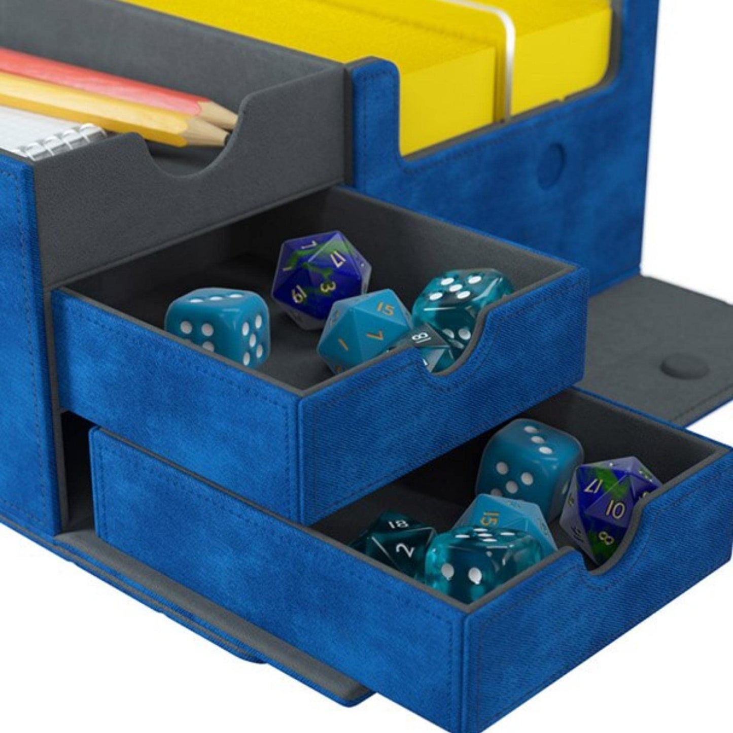 Game's Lair 600+ Convertible Deck Box | Double-Sleeved Card Storage | enhanced Card Game Protector | Nexofyber Surface | Holds up to 600 Cards | Blue Color | Made by Gamegenic Various GGS20087ML