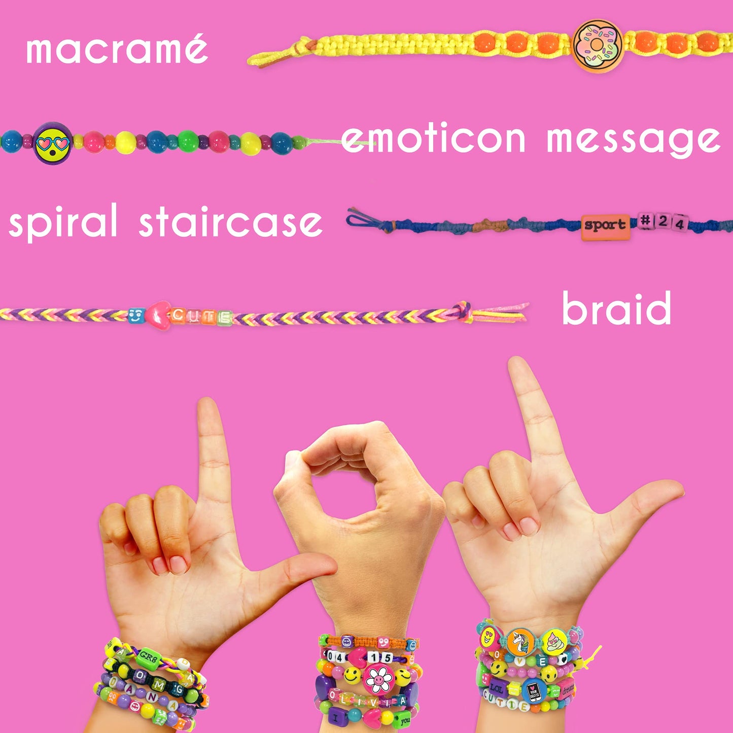 Just My Style Emoticon Message Beads by Horizon Group,DIY 20+ Jewelry Projects Using Symbols & Emoticons.Kit includes Word Beads