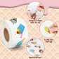 Beyumi Summer Ice Cream Stickers - 1000Pcs Ice Cream Stickers In 2 Rolls Waterproof Vinyl Sweets Themed Cute Dessert Decals For Gift Laptop Bottle Scrapbooking Luggage Computer Envelope Decor For Kids