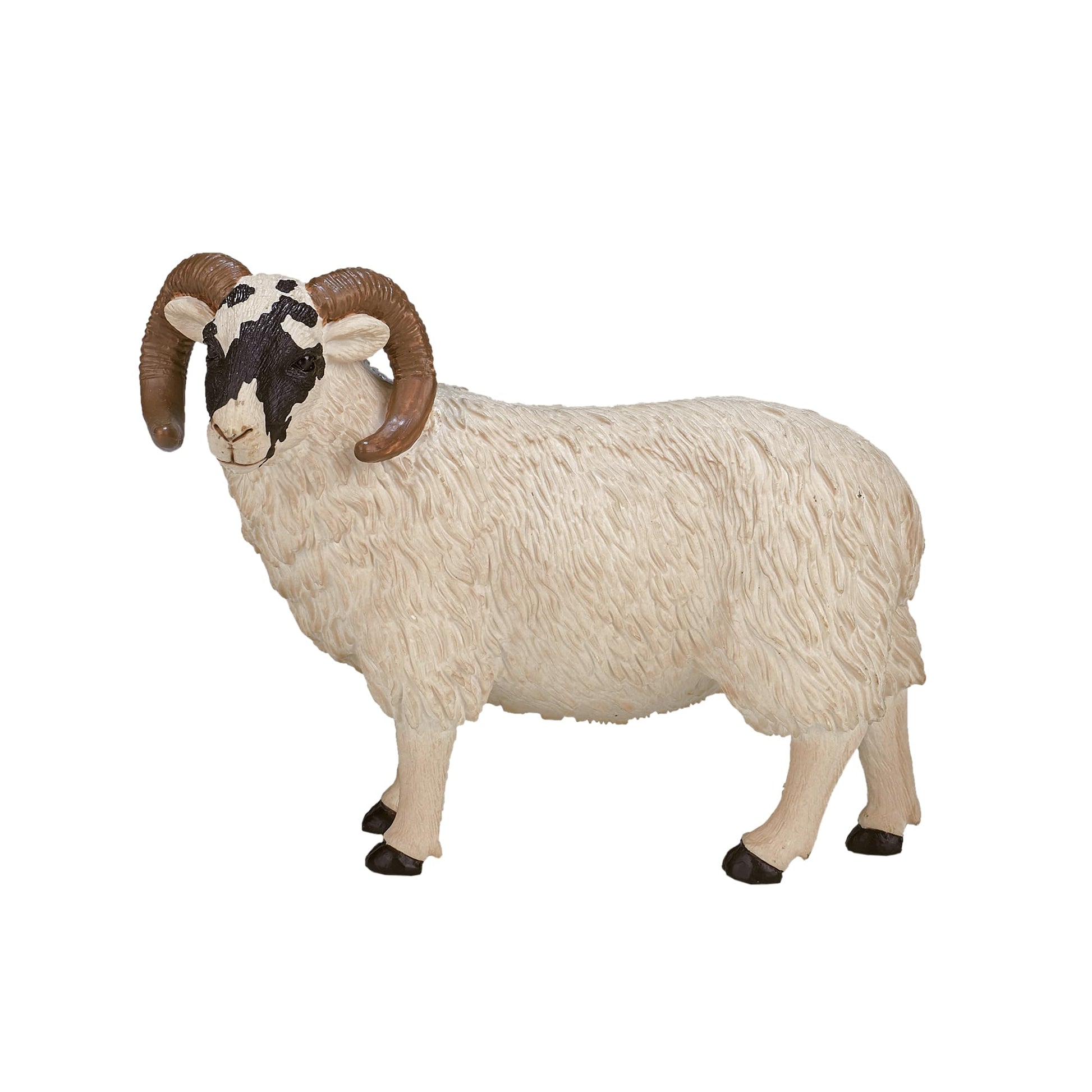 Mojo Black Faced Sheep Ram Realistic Farm Animal Hand Painted Toy Figurine