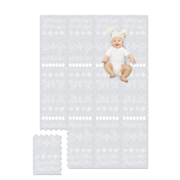 Tcbunny 16 Interlocking Tiles And Edges Baby Play Mat For Kids & Toddlers (Bohemia Style)