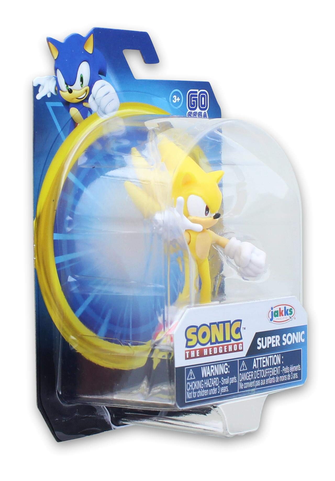 Sonic The Hedgehog 2.5 Inch Super Sonic Action Figure - Yellow Plastic Collectible Toy, Model 403804