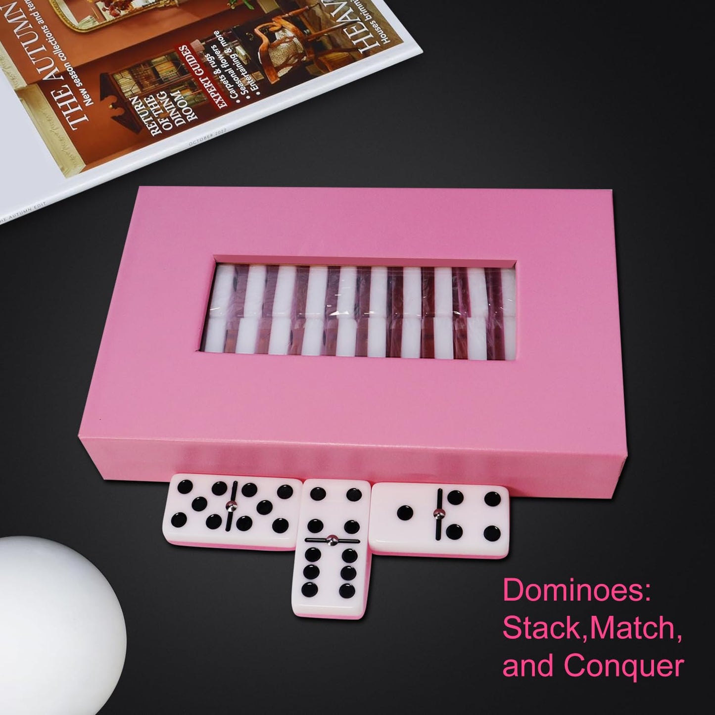 Idtq Double Six Standard Dominos Set 28 Tiles - Dominos Set Games For Adults, Classic Numbers Table Games, Family Travel Dominos