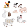 Terra by Battat Toy Farm Animals Set - Realistic 12 Pairs for Imaginative Play, 1-3 Inch, White, Model AN6044BZ