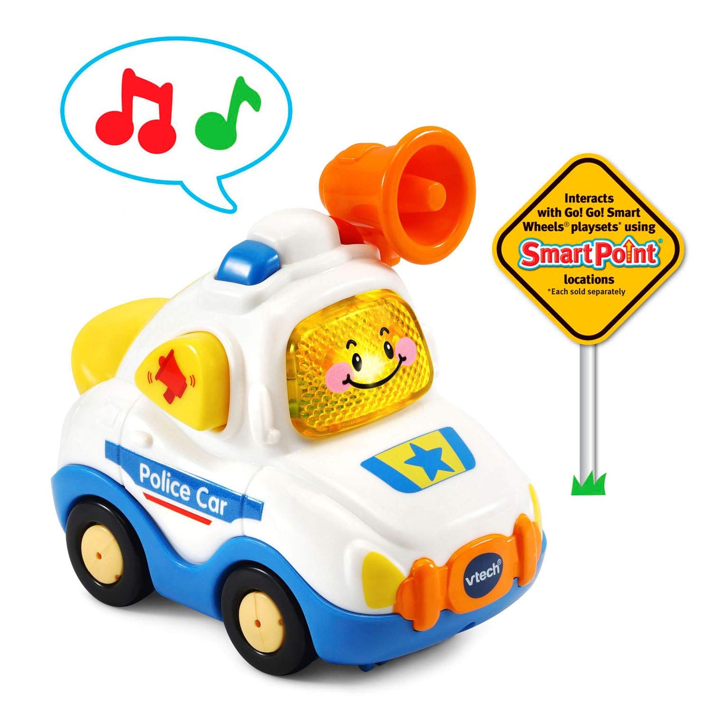 Vtech Go! Go! Smart Wheels Police Car, White