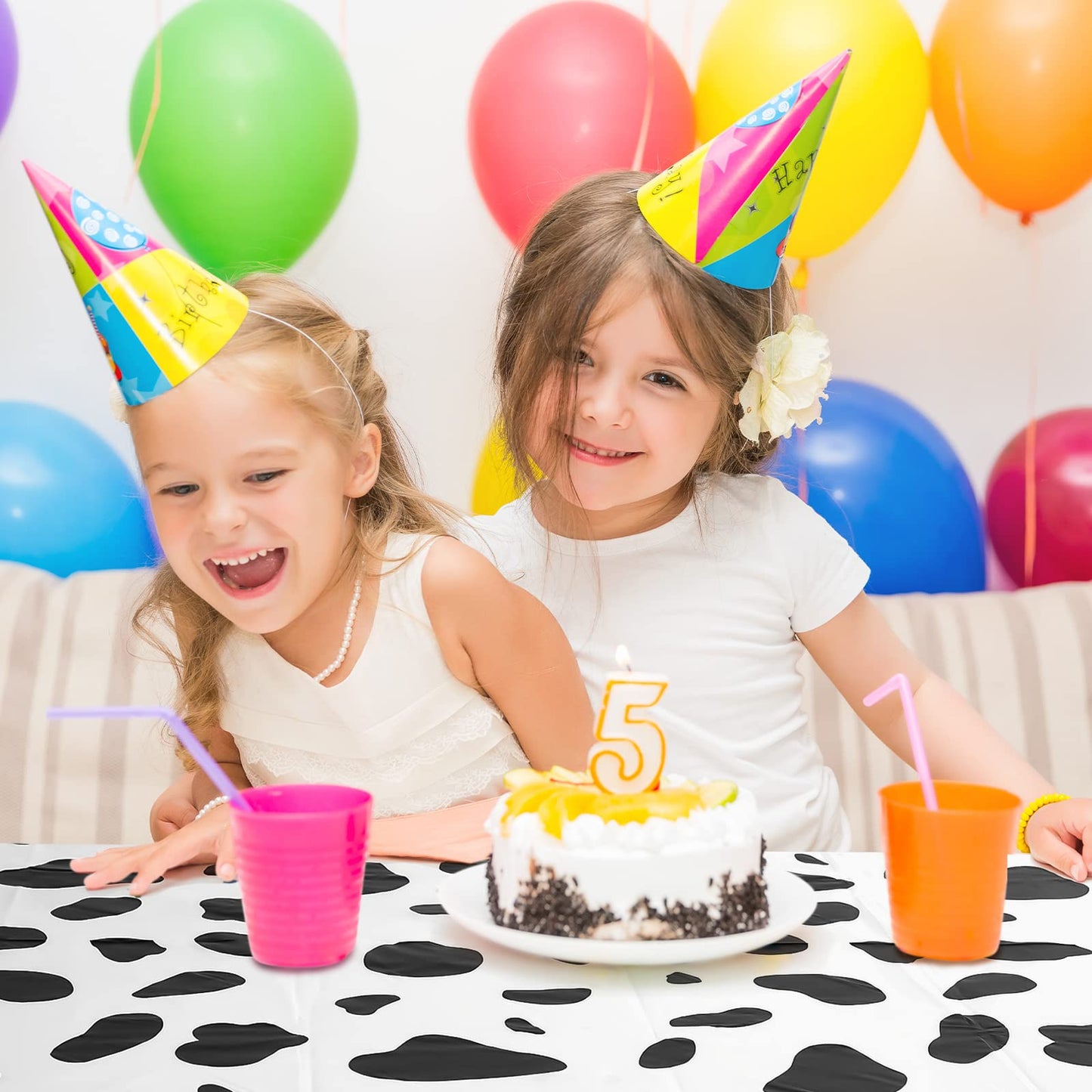 Maitys 12 Pcs Cow Tablecloth 54 x 108 Inch Cow Table Cloths for Parties Cow Tablecloth Cow Party Supplies Disposable Plastic Rec