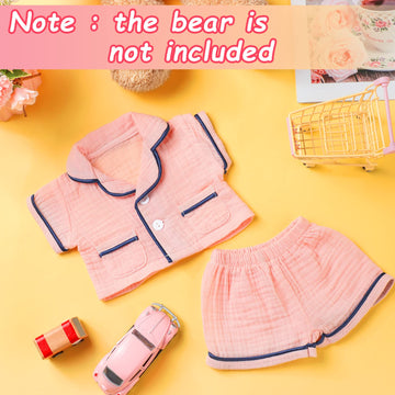 Hungdao Bear Clothes Bear Pajamas Make Your Own Animals Outfits Fits Most 14 Inches Bear Accessories, Pink