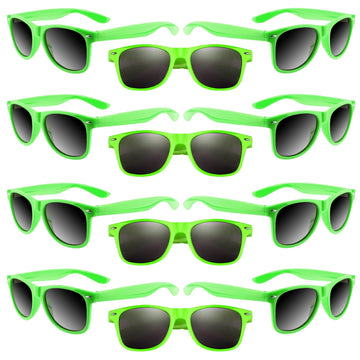 Astaron 12 Pack Party Novelty Sunglasses Bulk Neon Party Favors For Beach Wedding Party Pool Party Supplies, Green