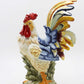 StealStreet SS-CG-31980, 15.75 Inch Porcelain Painted Colorful Rooster Bird Figurine Statue, Blue/Orange