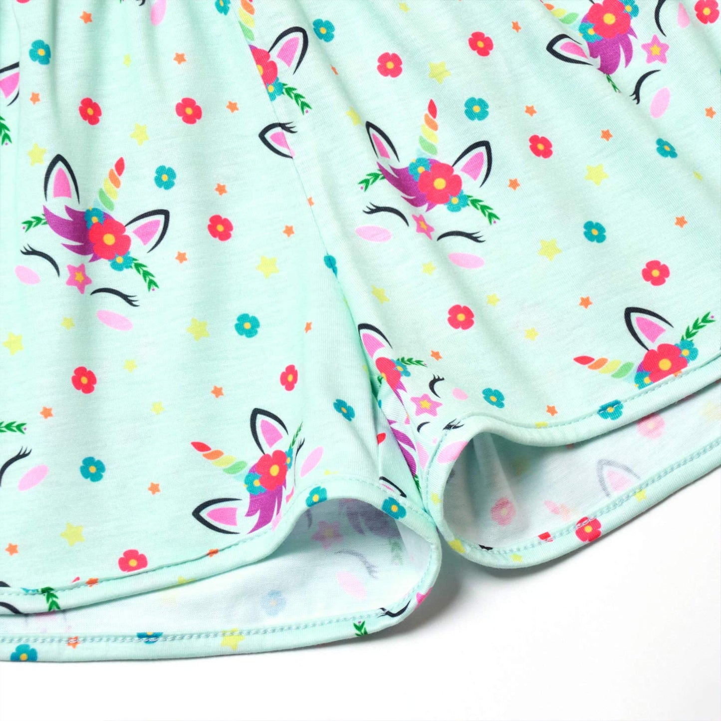 Matching Girls&Doll Pajamas Mint Green Unicorn Pjs Sets 18-Inch Dolls Night Shirts,Size 8 9