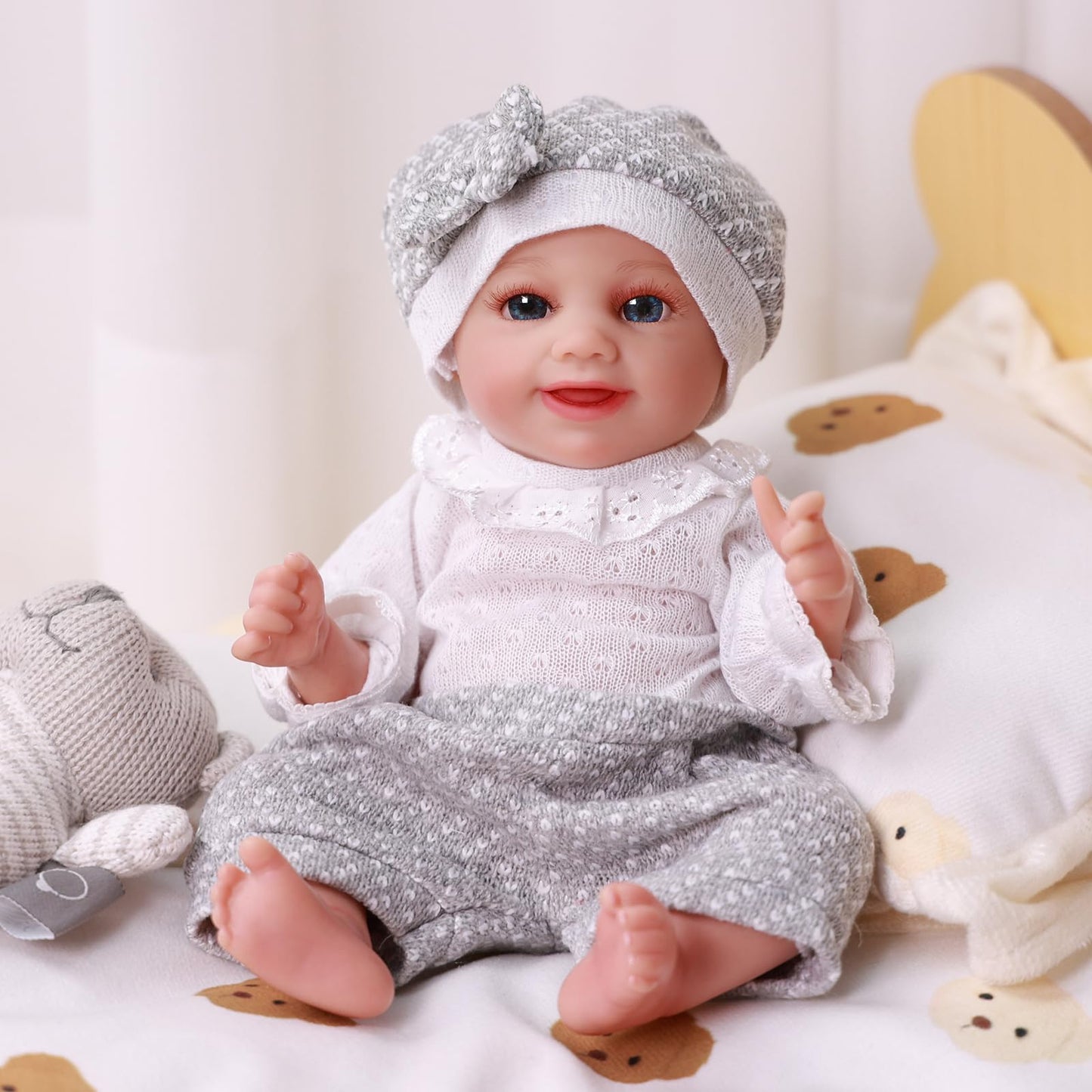 Babeside 6 Sets Reborn Baby Doll Clothes For 10-15 Inch Baby Dolls, Bitty Baby Doll Clothes Baby Doll Accessories Set For Realistic Baby Dolls Girl, 14 Pcs Reborn Doll Clothes