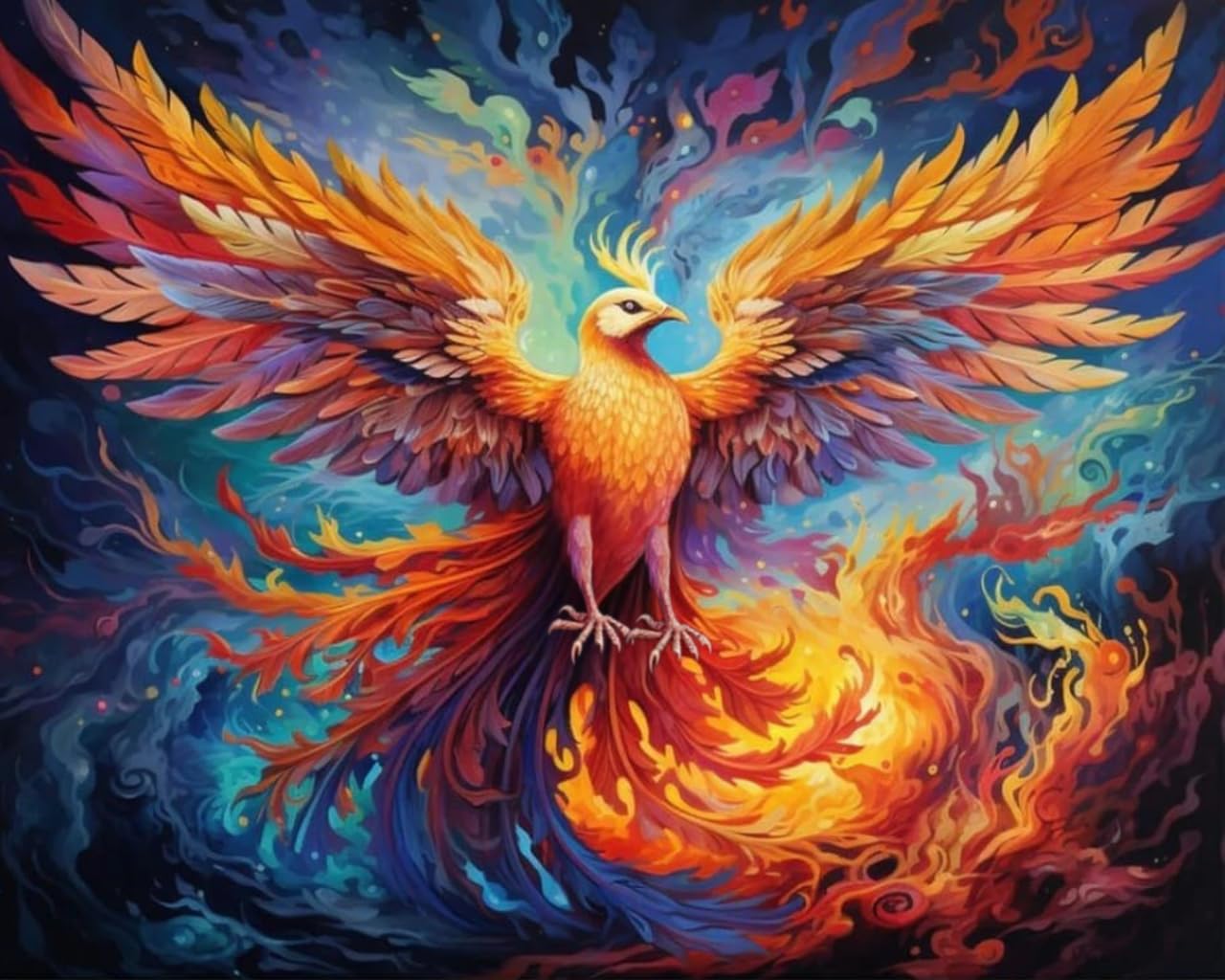 Tulip N Turtle Firebird Diy Acrylic Paint By Number Kit For Adults Beginner Canvas Painting By Number Acrylic Painting. Wall Dec