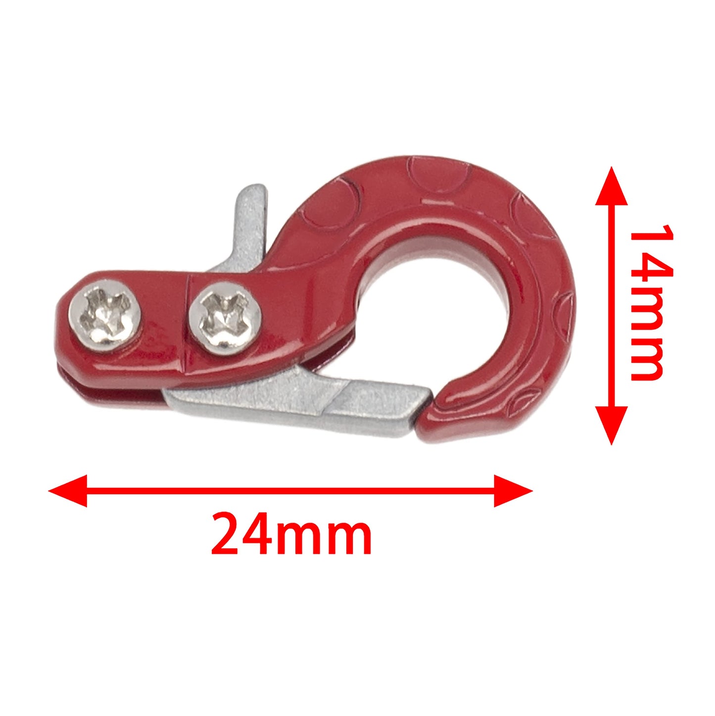 LAFEINA RC Crawler Winch Hooks, Metal Trailer Tow Hook for 1/10 RC Car SCX10 Tamiya CC01 D90 D110 TF2 TRX4 Accessories (Red)