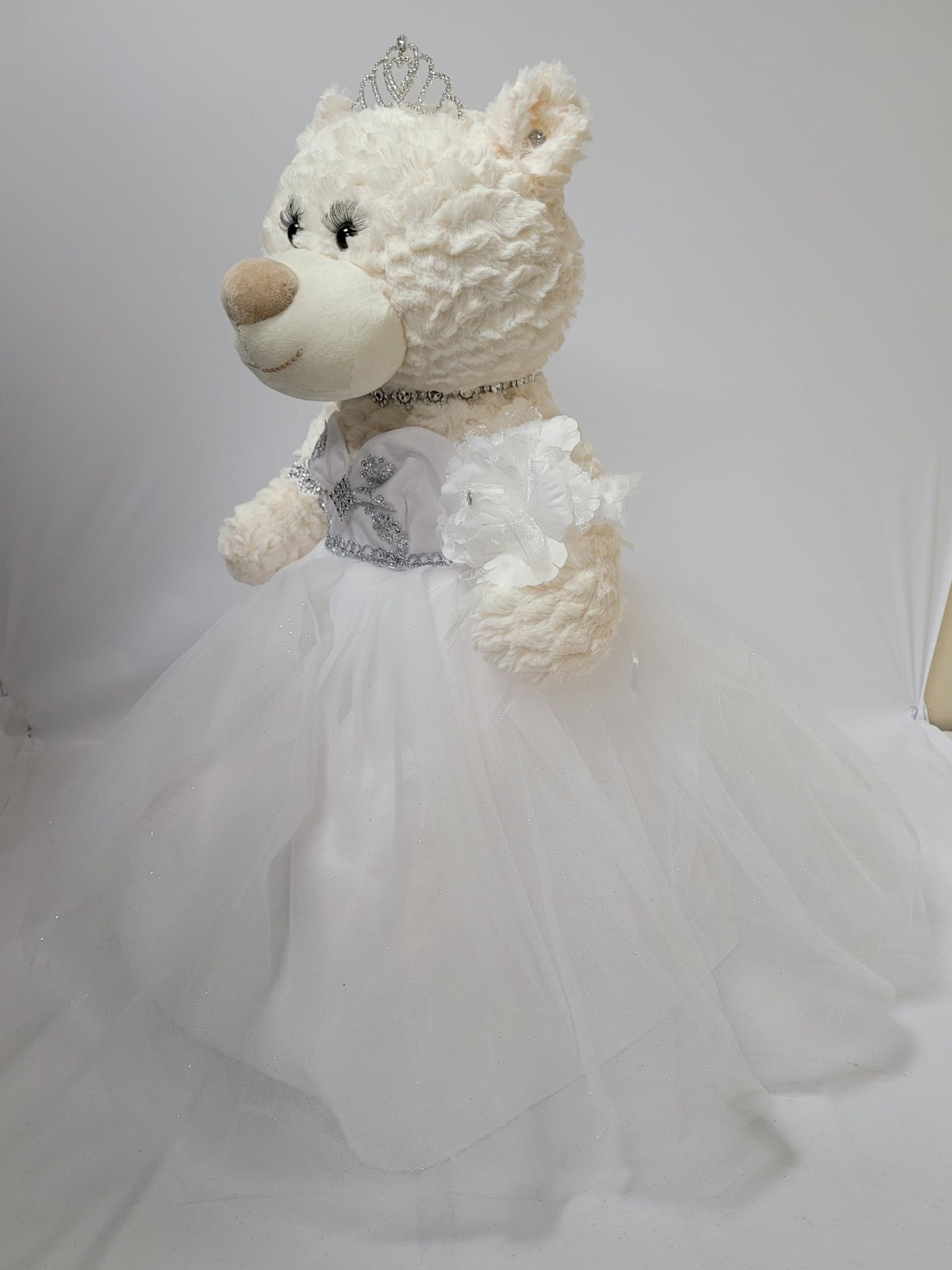 Kinnex Collections Since 1997 20' Quince Anos Quinceanera Last Doll Teddy Bear With Dress (Centerpiece) ~ Arc16831-1 (White)