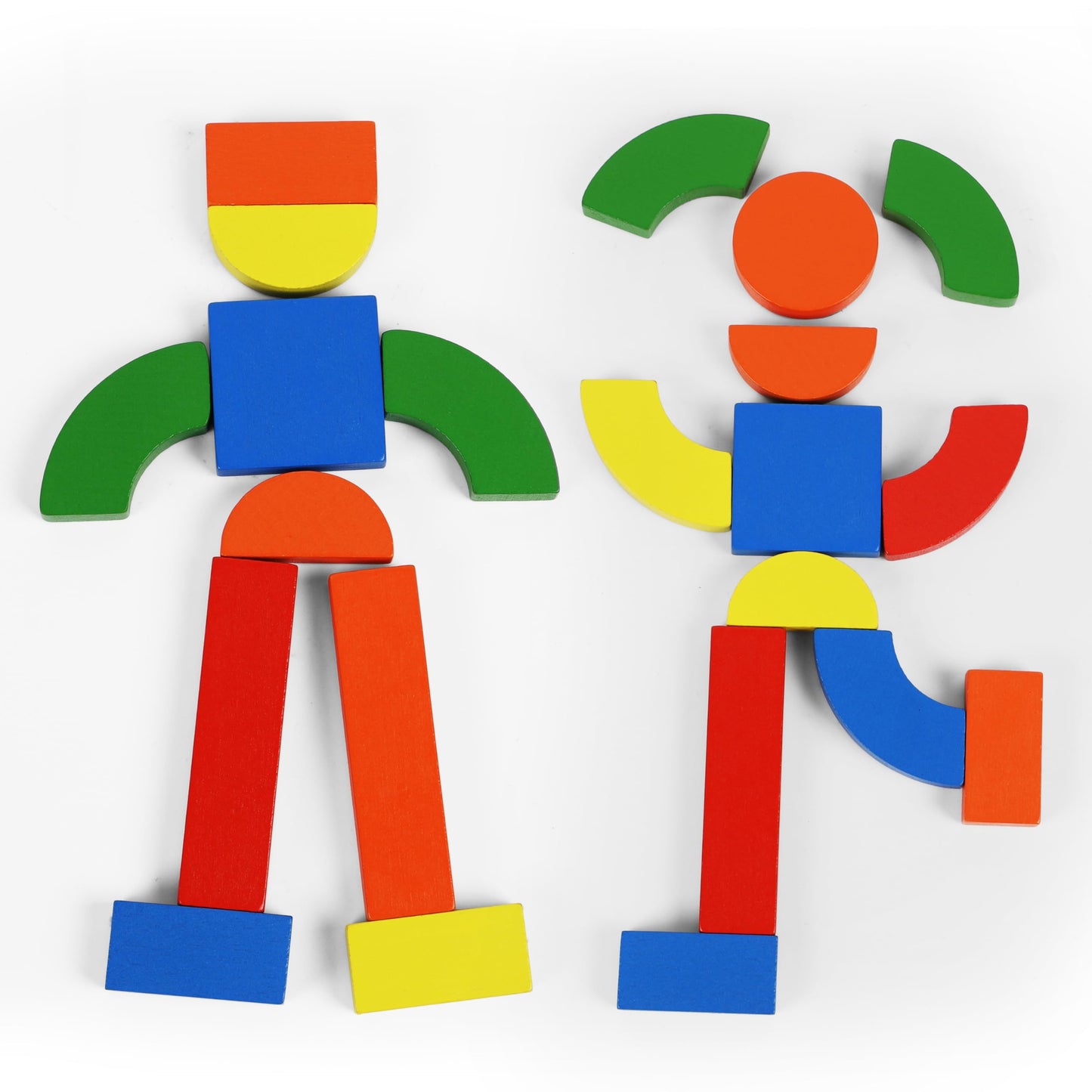 Wooden Magnetic Blocks Toys - Shape Pattern Building Block - Large Tangram Puzzles for Kids - Geometric Creative Development Toys Montessori Learning Material - Stocking Fillers Stuffers 3 Years