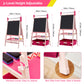 Funlio Anti-Warping Kids Art Easel, 3 Height Adjustable For Kids Aged 2-8, All-In-One Toddler Easel With Paper Roll & Erasable Frame, Standing Easel With Magnetic Chalkboard/Whiteboard (Pink)