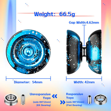 Magicyoyo Dual Purpose Yoyo N11 - Responsive Yoyo For Kids 8-12 Or Above & Unresponsive Yoyo For Advanced With Yoyo Glove + Bag
