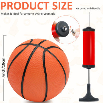 30Pcs 7'' Inch Mini Basketball Balls Bulk Small Basketball Set With Pump, Pvc Small Basketball For Over The Door Basketball Hoop