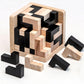 Wooden Brain Teaser Puzzle Cube Wooden Puzzles T-Shaped Jigsaw Logic Puzzle Educational Toy For Kids And Adults By Ahyuan (L Shape Black And Natural)