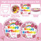 96Pcs Pink Cat Birthday Party Supplies Cartoon Cute Cat Paper Plates and Napkins Pink Bow Rainbow Disposable Tableware Set for B
