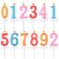 BBTO 12 Pcs Birthday Number Candle Cake Numeral Candles Christmas New Year Rainbow 0 - 9 Cake Topper Decoration for Birthday, Pa